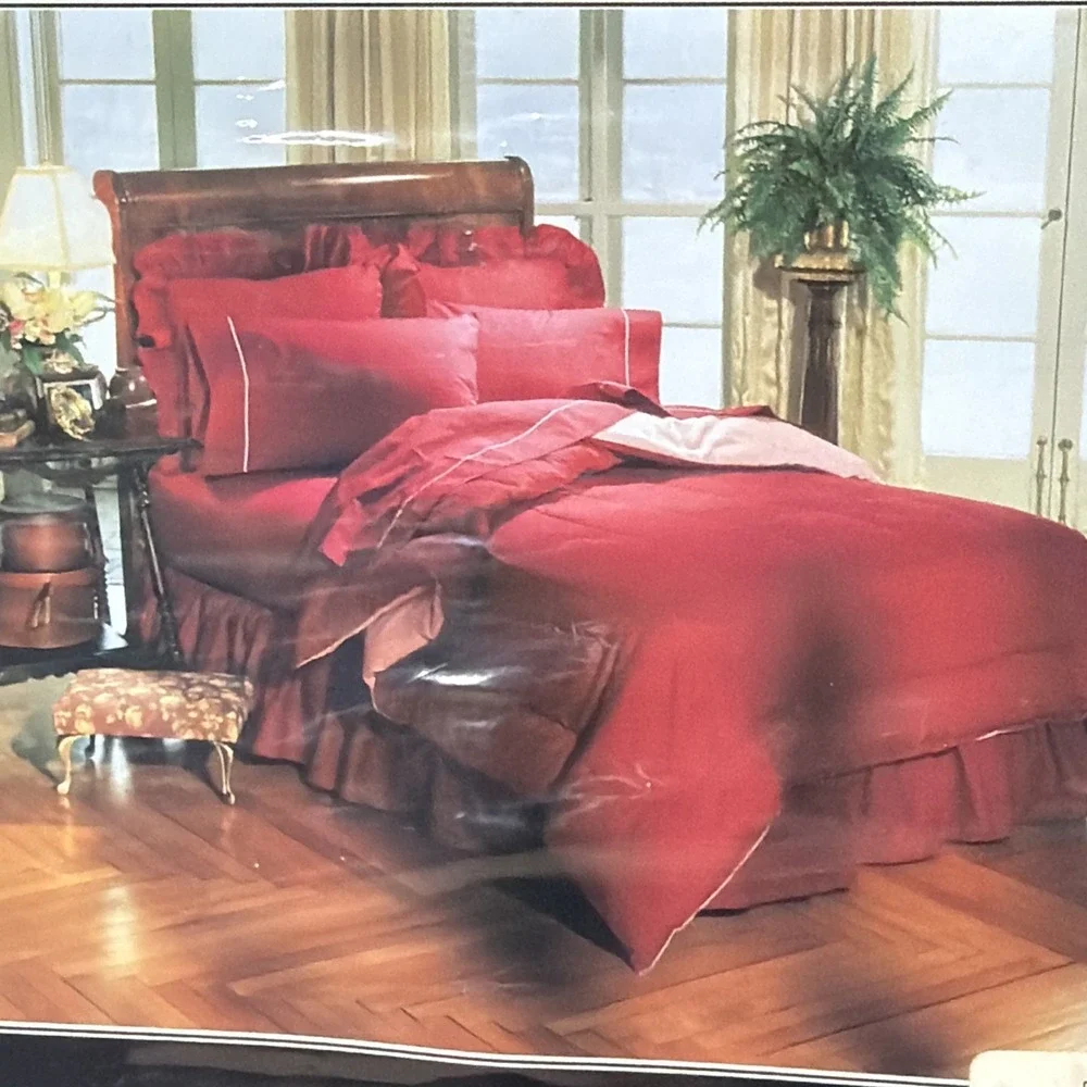 NEW Vintage Color Classics by Stevens Percale King Flat Sheet Burgundy Kmart